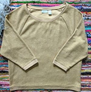 Chico's Gold Metallic Sweatshirt Sz 1/medium
